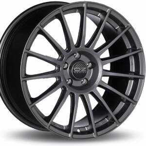 OZ Superturismo LM Matt Gun Metal Silver Lettering 7x17 4/100 ET42 N68